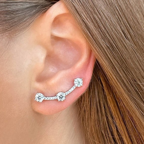 ANGEL EAR CLIMBERS - STERLING SILVER 925 - Picture 1 of 5